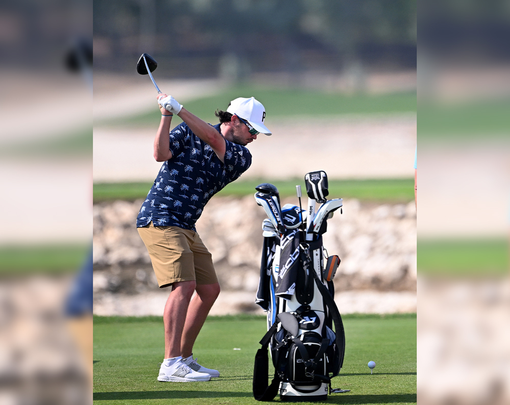 Ewen Ferguson in action ahead of the Commercial Bank Qatar Masters at the Doha Golf Club, yesterday. Pic: X/ @pumagolfuk