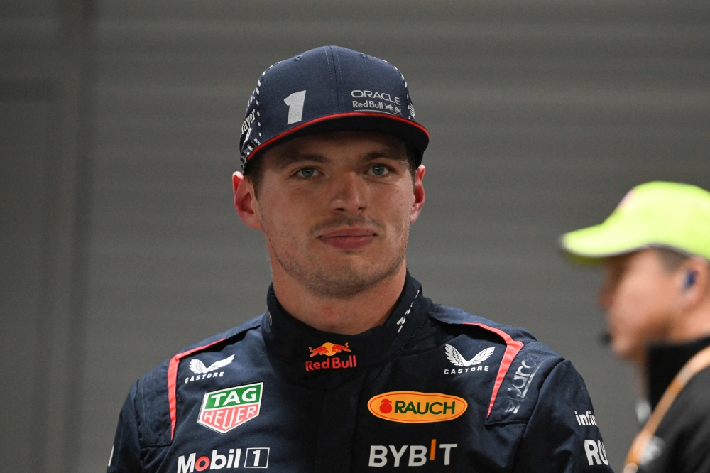 Red Bull Racing's Dutch driver Max Verstappen looks on after the qualifying session for the Las Vegas Formula One Grand Prix on November 18, 2023, in Las Vegas, Nevada. (Photo by Jim WATSON / AFP)
