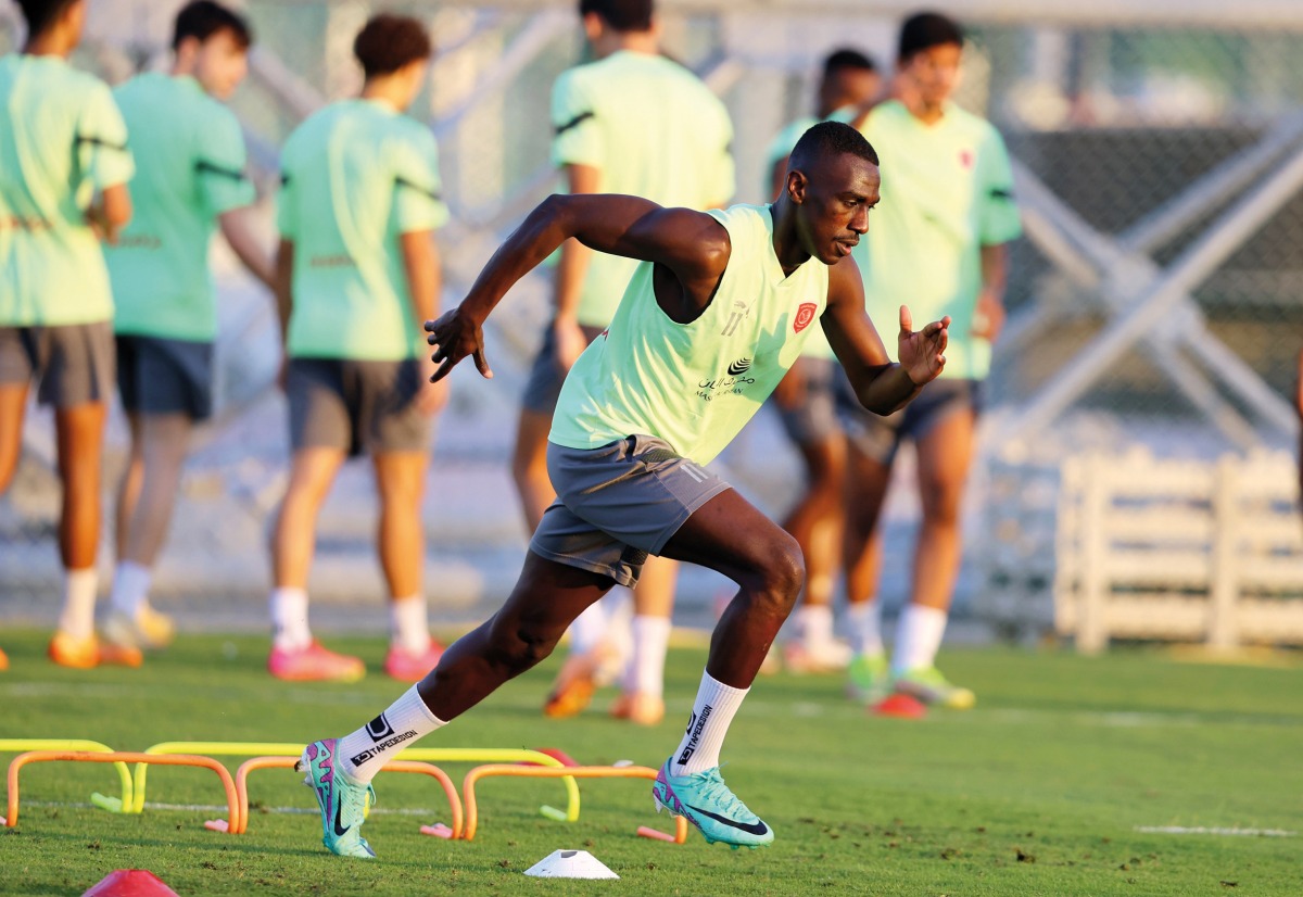 Al Duhail's Almoez Ali trains ahead of the AFC Champions League clash against Tajikistan’s FC Istiklol.