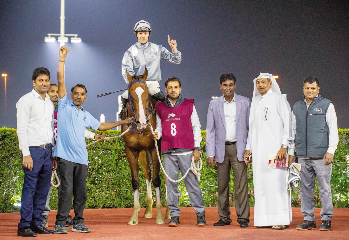 The connections of X Force celebrate after the win yesterday. PIC: Juhaim/QREC