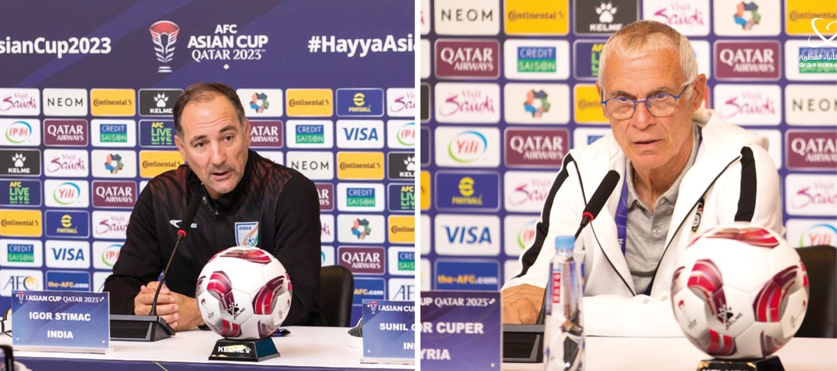 India coach Igor Stimac and Syria coach Hector Cuper during their respective pre-match press conferences, yesterday.