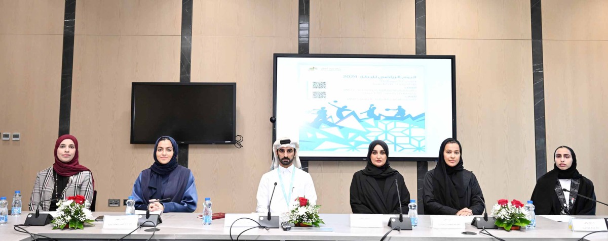 Qatar University officials at the press conference.