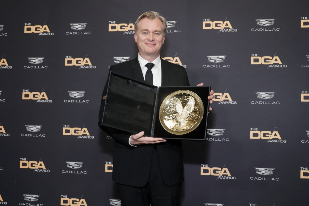 Christopher Nolan, winner of the Outstanding Directorial Achievement in Theatrical Feature Film award for 