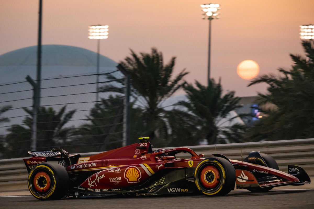 Ferrari’s Spanish driver Carlos Sainz Jr drives during the second day of the Formula One pre-season testing, yesterday. AFP