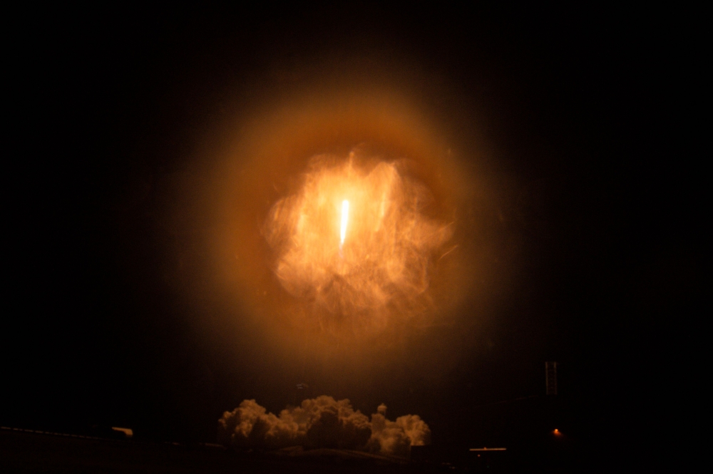 A SpaceX Falcon 9 rocket with the Crew Dragon Endeavour capsule carrying the Crew-8 mission launches from launch pad 39A at NASA's Kennedy Space Center in Florida on March 3, 2024. (Photo by CHANDAN KHANNA / AFP)

