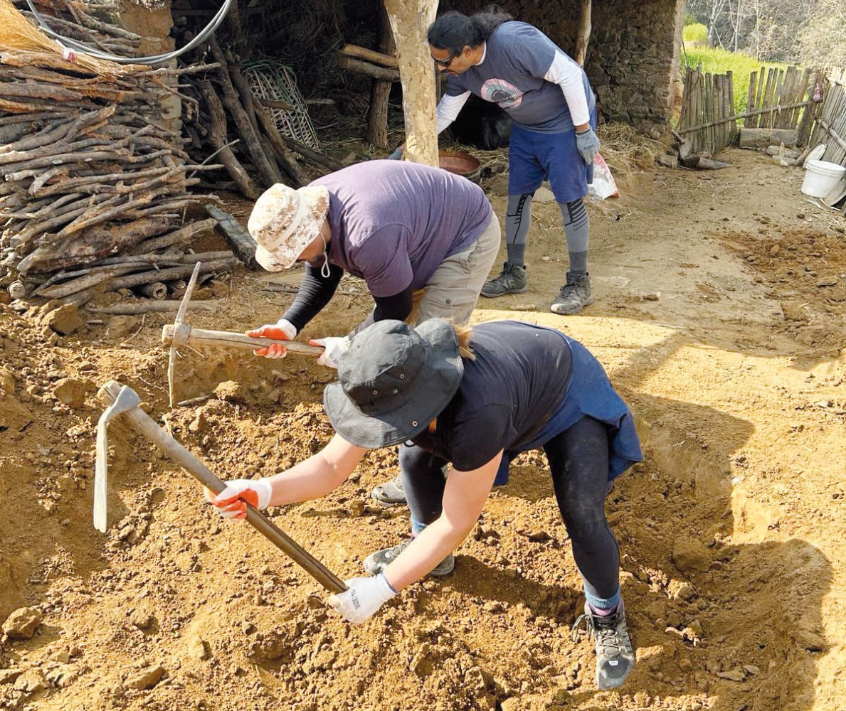  Participants engage in communal activities during the trip.