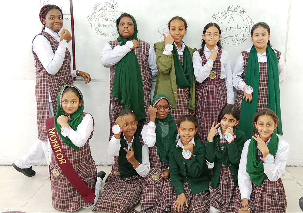  PISQ students celebrating the International Women's Day.