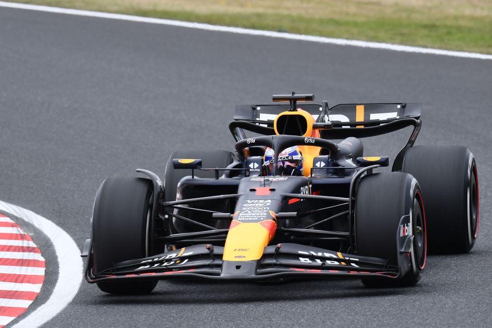 Red Bull Racing's Dutch driver Max Verstappen takes a corner during the first practice session ahead of the Formula One Japanese Grand Prix race at the Suzuka circuit in Suzuka, Mie prefecture on April 5, 2024. Photo by Toshifumi KITAMURA / AFP