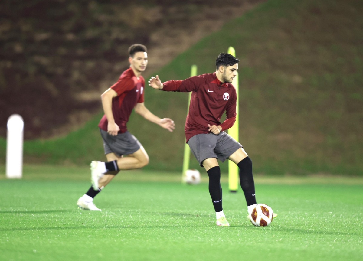 Qatar U23 players during a training session as they gear up for the AFC U23 Asian Cup. 