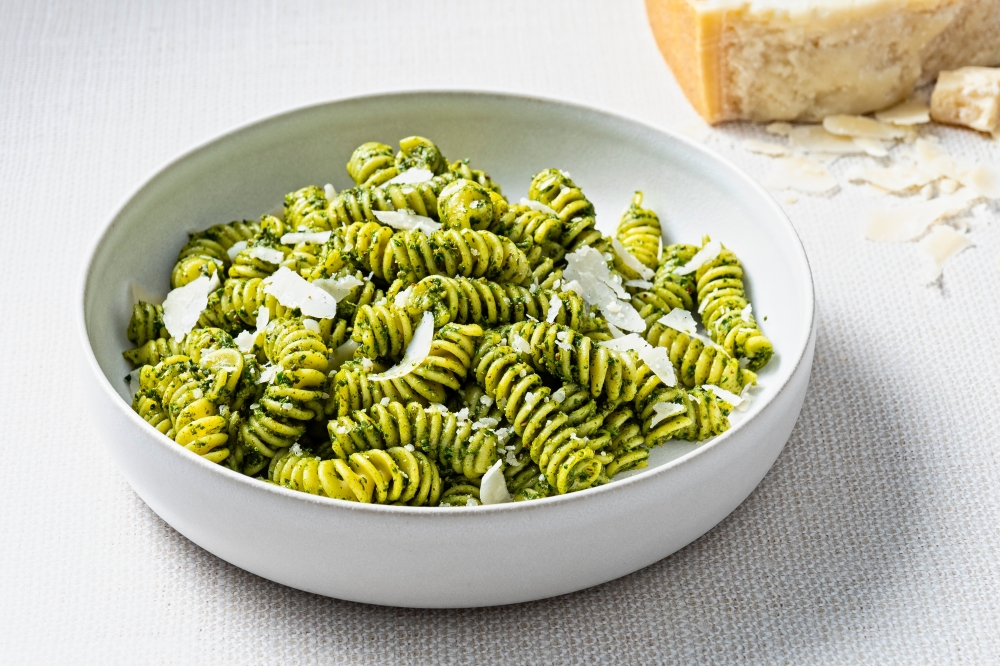 Spinach Pesto Pasta. Scott Suchman for The Washington Post; food styling by Lisa Cherkasky for The Washington Post