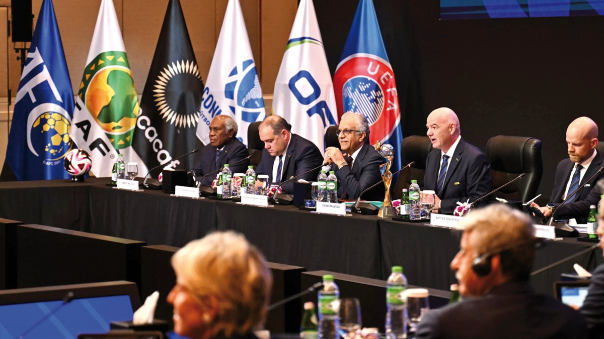 FIFA Council, chaired by its President Gianni Infantino (right), yesterday made the announcement in Bangkok, Thailand, ahead of the 74th FIFA Congress.