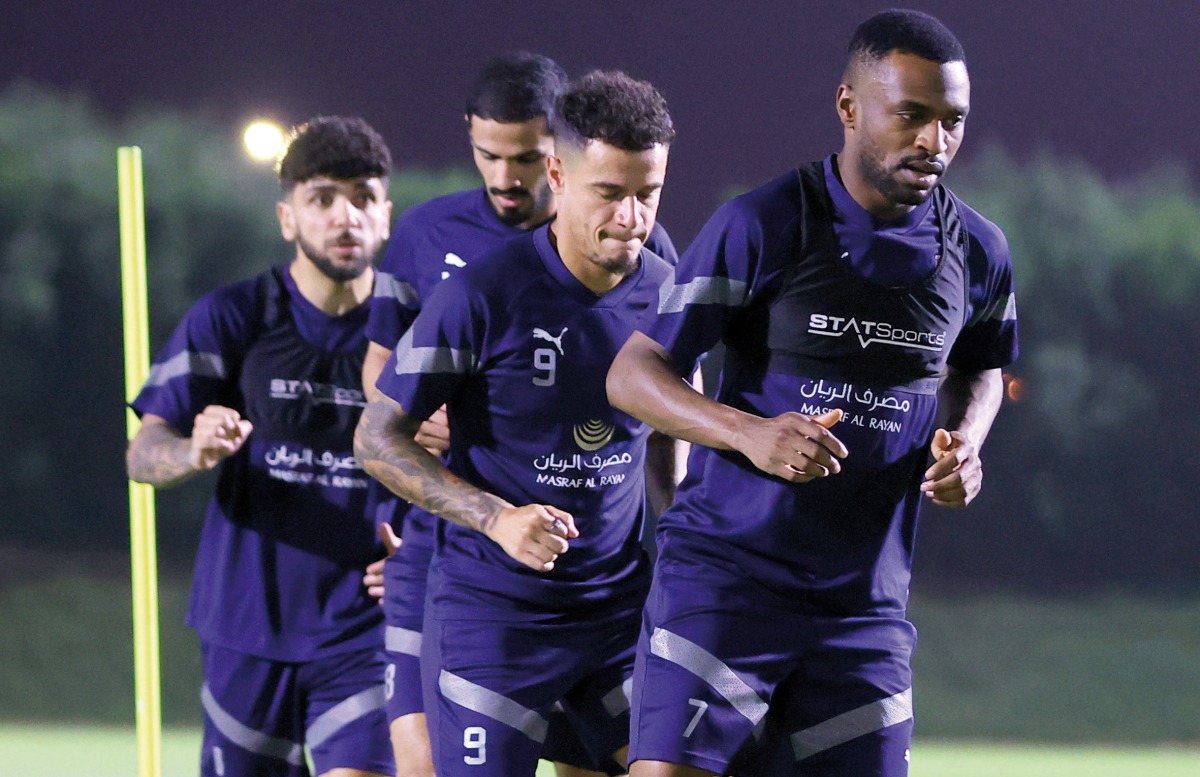 Al Duhail players during a training session.