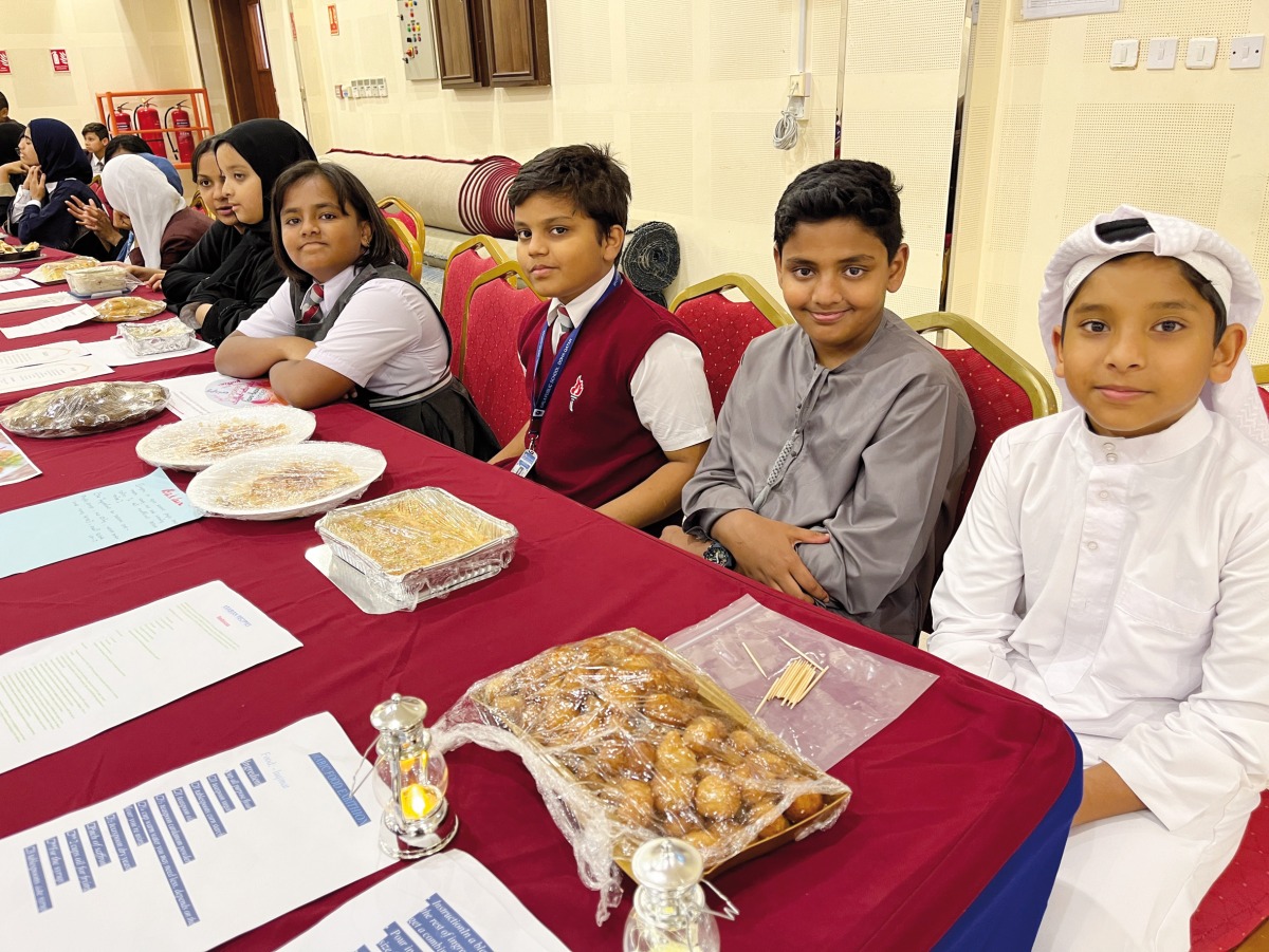 Students at the Arab Food Festival.  