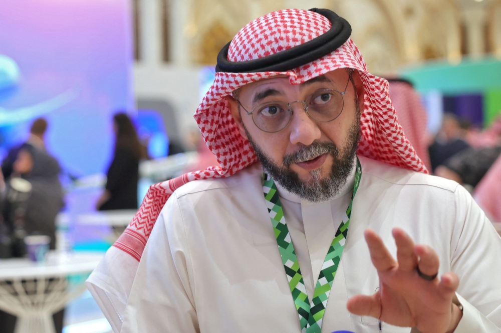 Saleh Eid, Vice President of Fleet Management & Agreements at Saudia Airlines speaks during an interview at the Future Aviation Forum in Riyadh on May 20, 2024. (Photo by Fayez Nureldine / AFP)
 