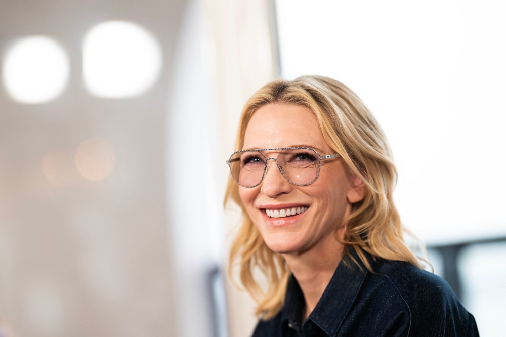 Australian actress Cate Blanchett attends the Kering Women in Motion Talk on the sidelines of the 77th edition of the Cannes Film Festival in Cannes, southern France, on May 20, 2024. (Photo by Julie Sebadelha / AFP)