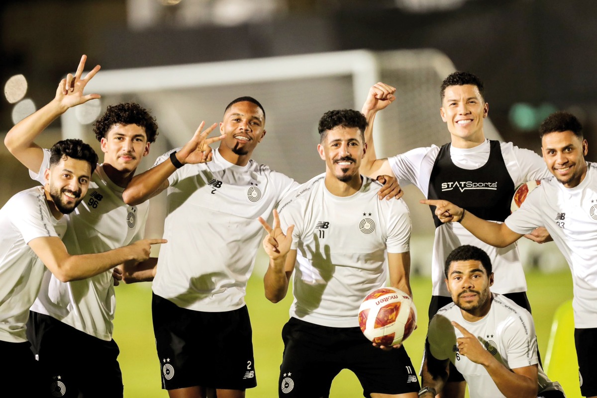 Al Sadd players during a training session.