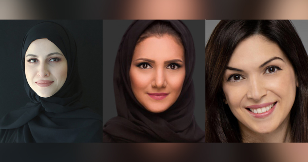 From left: Sheikha Alanoud bint Hamad Al Thani, Managing Director of Business Development at QFC Authority; Dalya Alkhalaf, Director of Marketing and Communication at Media City Qatar; and Lana Khachan, Head of Communications and CSR at Vodafone Qatar.