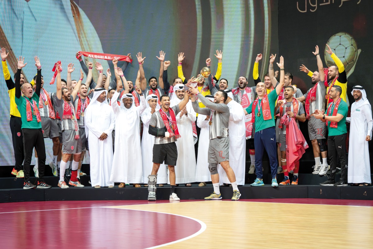 Qatar Olympic Committee President H E Sheikh Joaan bin Hamad Al Thani honoured Amir Cup champions Al Duhail.