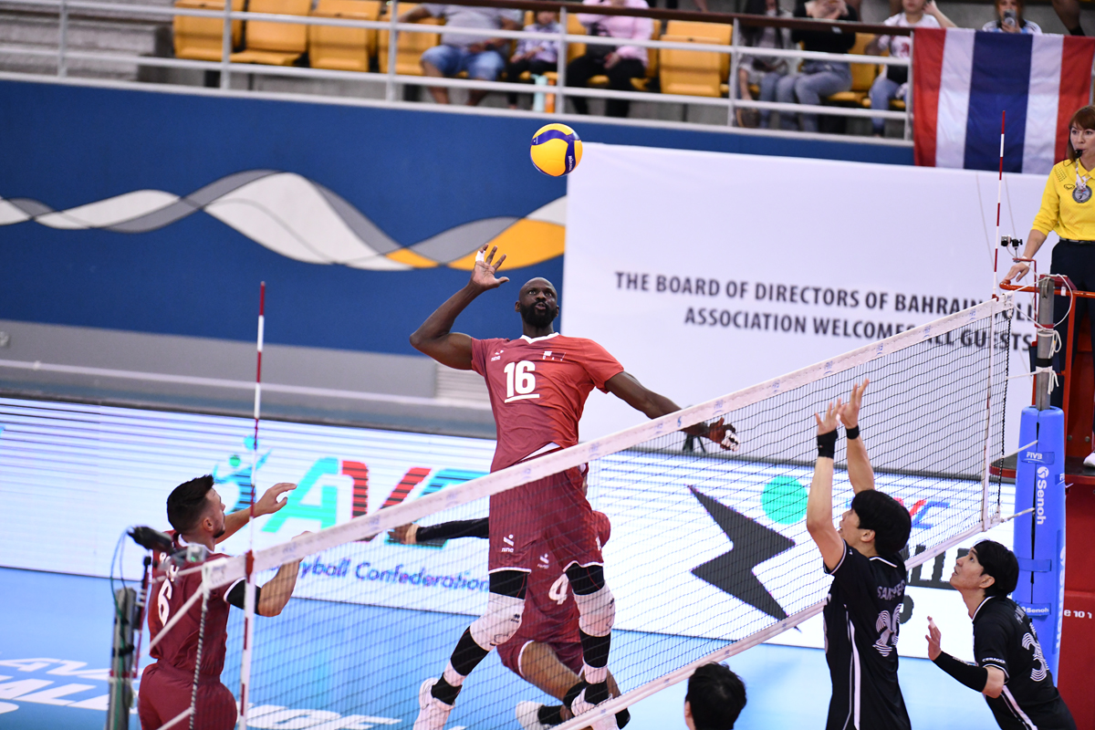 Action during match against Qatar and South Korea yesterday.