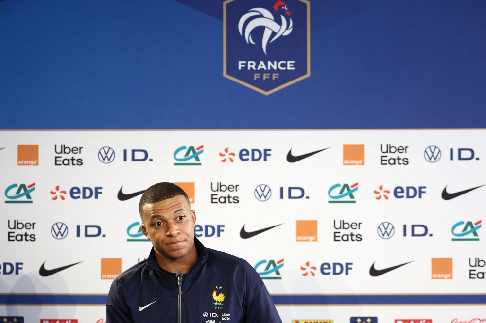 France's forward Kylian Mbappe speaks during a press conference on the eve of the team's international friendly against Luxembourg, as part of their preparations for the UEFA Euro 2024 European football championships, in Longeville-les-Metz, eastern France, on June 4, 2024. Photo by FRANCK FIFE / AFP.