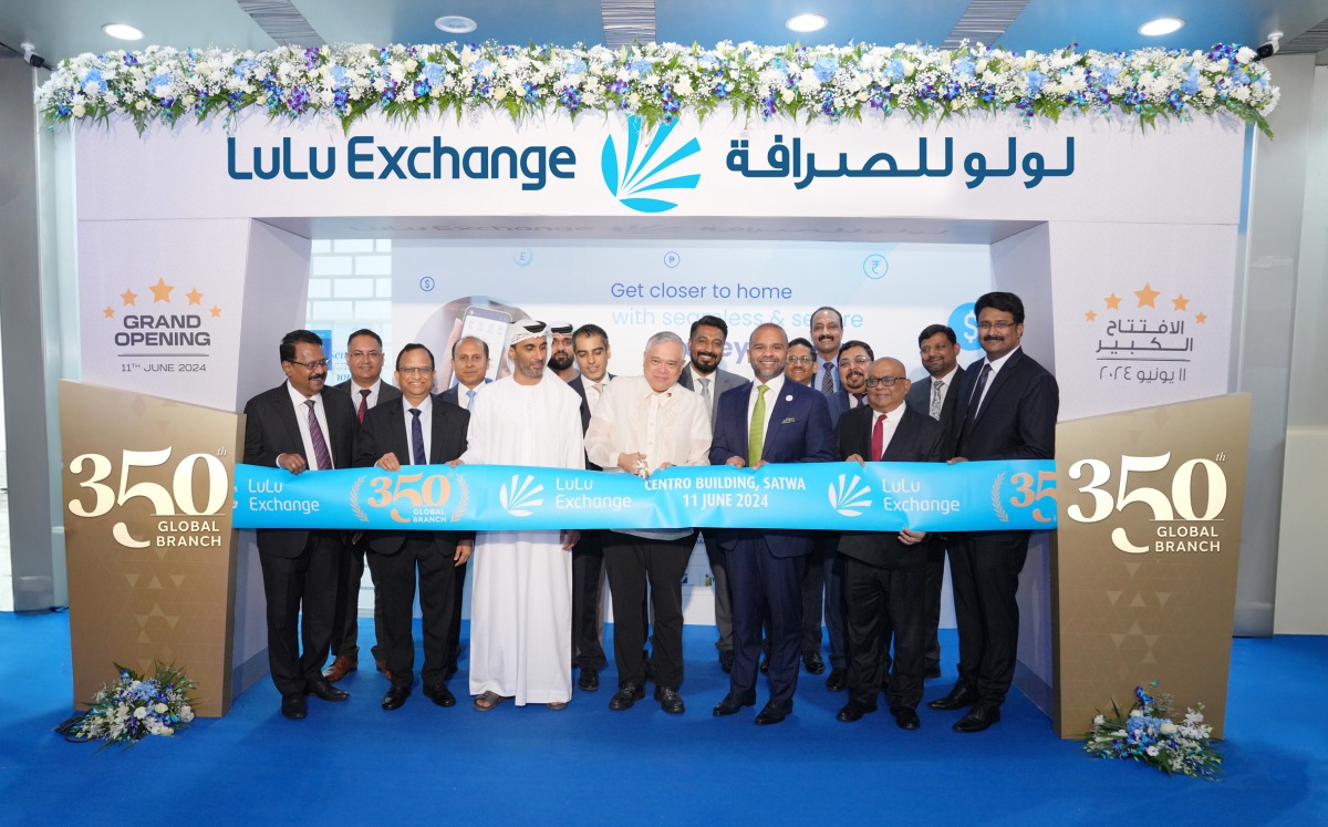 Ambassador of Philippines to UAE, H E Alfonso Ferdinand A. Ver with Managing Director of LuLu Financial Holdings, Adeeb Ahamed and other officials during the opening ceremony of LuLu's 350th global customer engagement center in Dubai, yesterday.