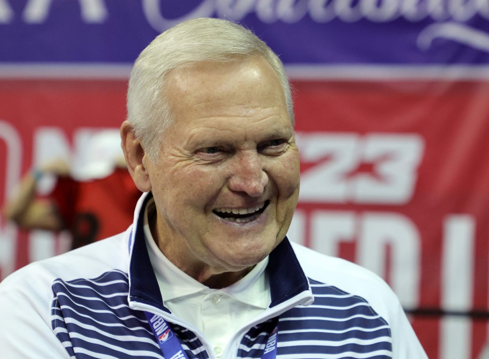 LA Clippers executive board member Jerry West attends a game between the Orlando Magic and the Houston Rockets during the 2022 NBA Summer League at the Thomas & Mack Center in Las Vegas, Nevada, on July 7, 2022. Photo by Ethan Miller / GETTY IMAGES NORTH AMERICA / AFP