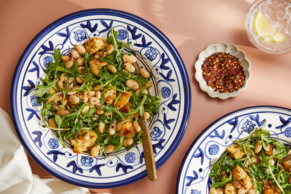 Warm White Bean and Bread Salad. Picture: Tom McCorkle for The Washington Post