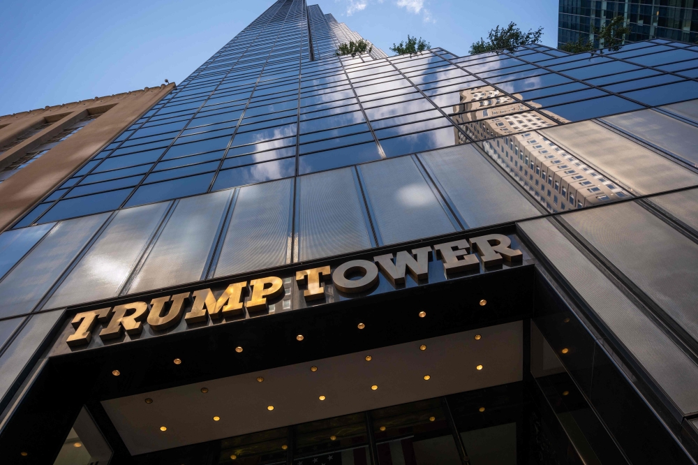 An exterior view of Trump Tower, one of former president Donald Trump's primary residences, on July 01, 2024 in New York City. Spencer Platt/Getty Images/AFP 