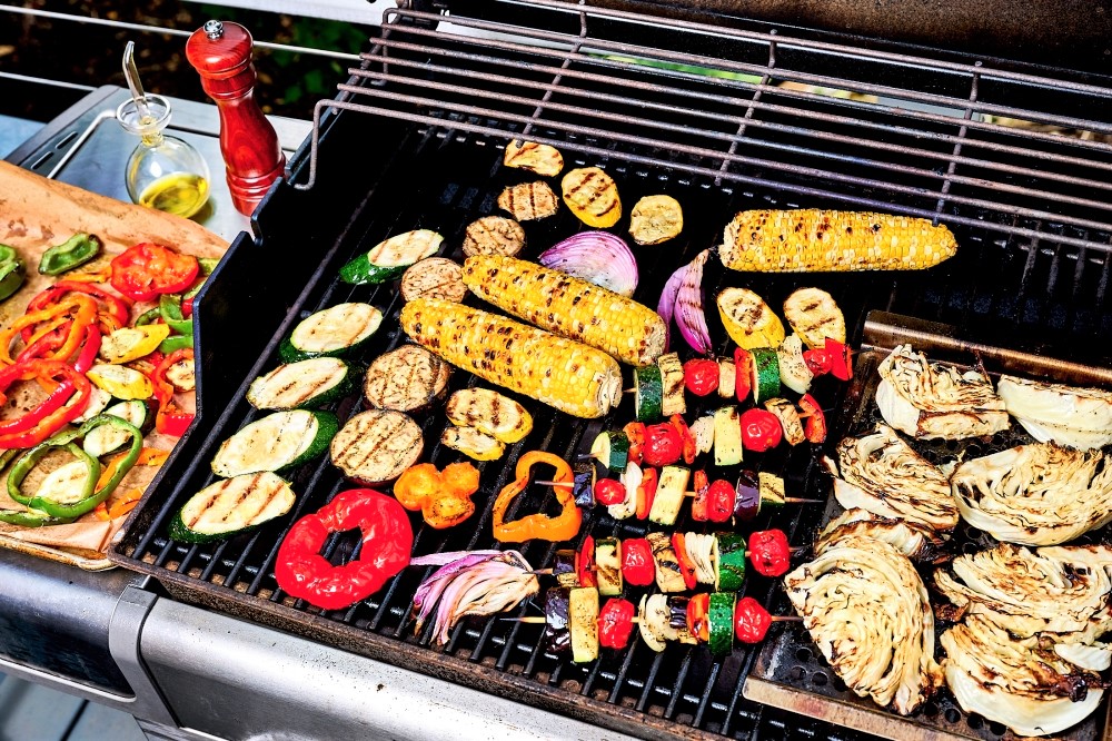 Vegetables can be grilled on grates, in a grill basket or threaded onto skewers. (Photo by Peggy Cormary for The Washington Post)

