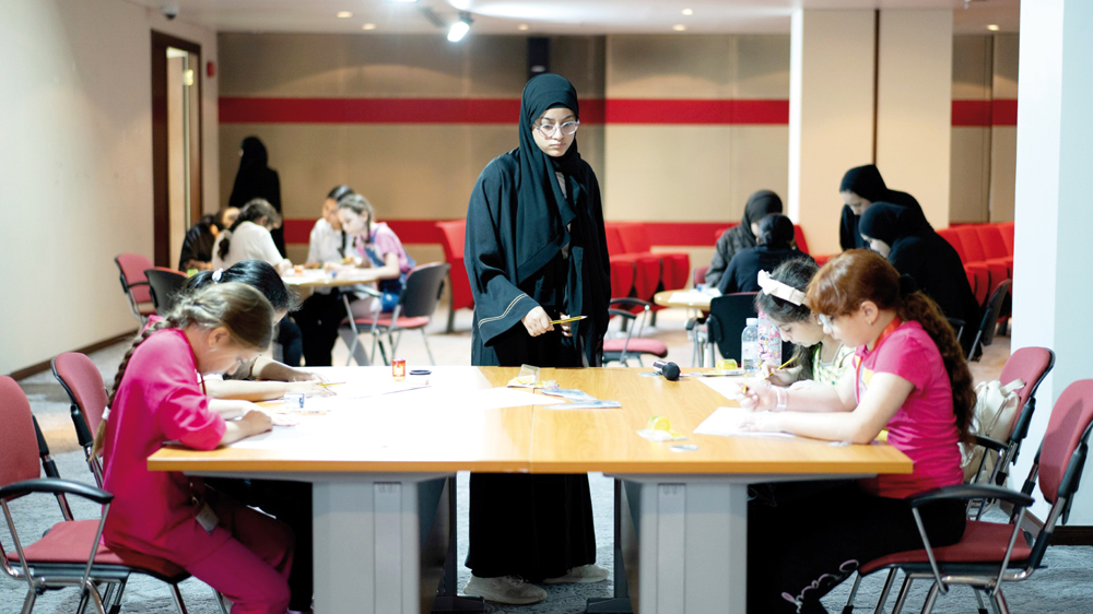 Children participating in a workshop organised by Al Wakra Municipality.