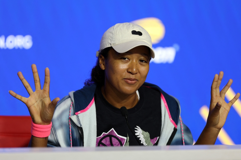 Naomi Osaka of Japan speaks to the media ahead of the US Open at USTA Billie Jean King National Tennis Center on August 24, 2024 in New York City. (Photo by JAMIE SQUIRE / GETTY IMAGES NORTH AMERICA / Getty Images via AFP)
