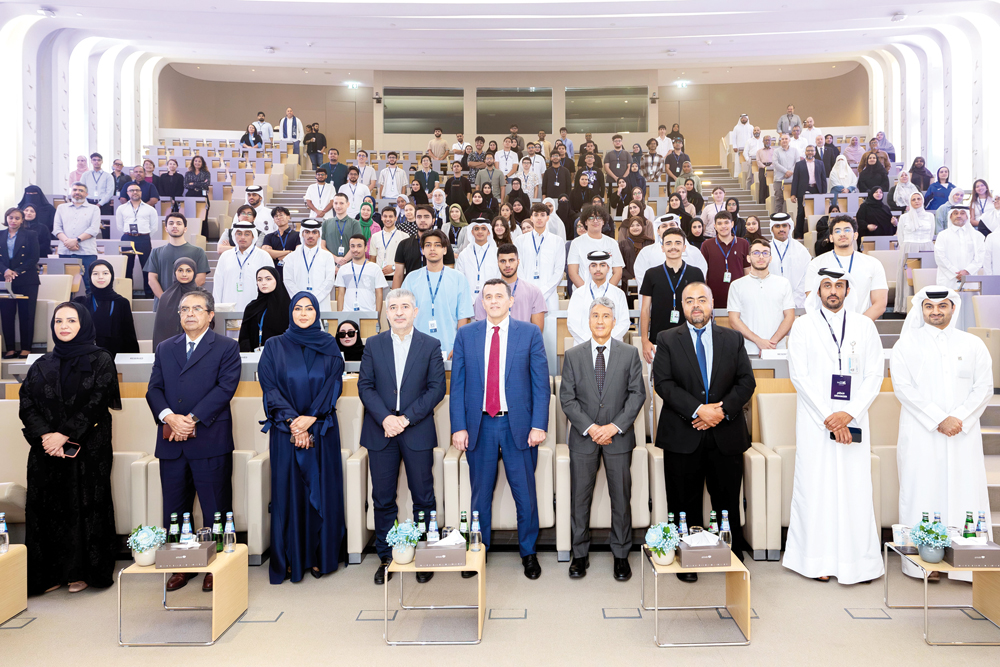 HBKU faculty and new students during the orientation programme.