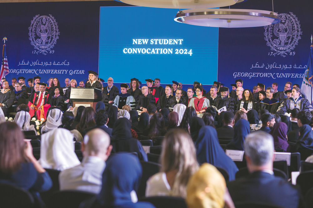 Georgetown Qatar faculty, students and guests at the convocation.