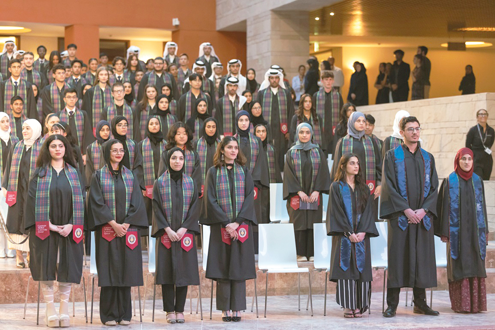 CMU-Q students at the First-Year Convocation Ceremony