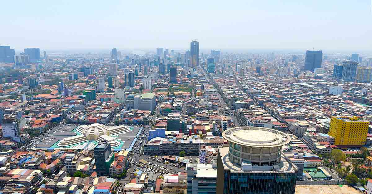 Buildings and property developments in Cambodia’s capital city of Phnom Penh. Photo by AFP.