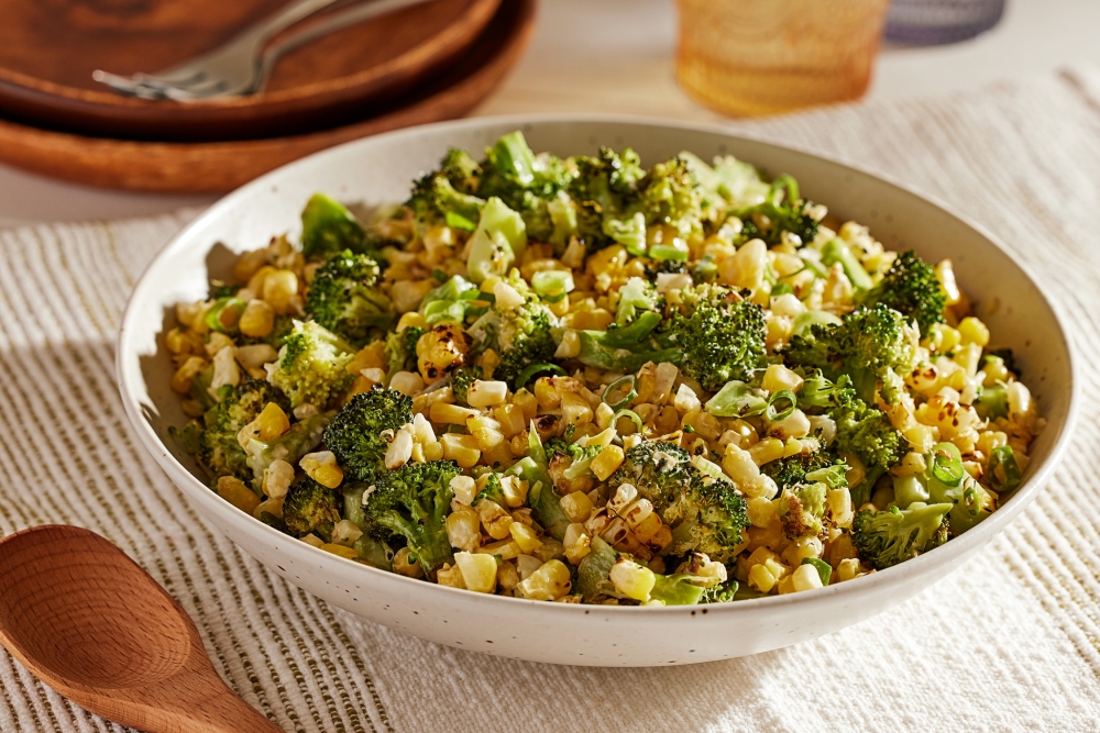 Charred Corn and Broccoli Salad. (Photo by Tom McCorkle for The Washington Post; food styling by Gina Nistico for The Washington Post)

