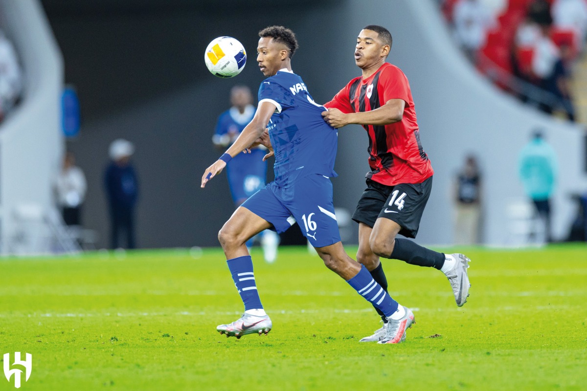 Action during the AFC Champions League Elite match between Al Hilal and Al Rayyan at Ahmad Bin Ali Stadium yesterday. Pic: Al Hilal