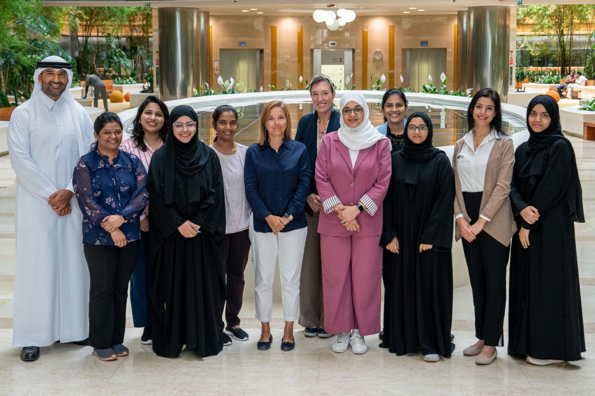 Dr. Chiara Cugno, Director of Advanced Cell Therapy Core at Sidra Medicine; Prof. Khalid A. Fakhro, Chief Research Officer at Sidra Medicine; and Dr. Antonella Cioce and CTP team