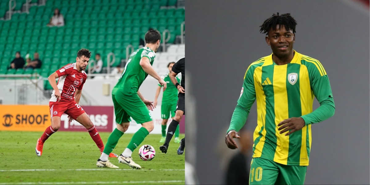 Al Arabi's Youssef Msakni (left) in action. And Al Wakrah's Gelson Dala celebrates after scoring a goal against Al Rayyan (right).