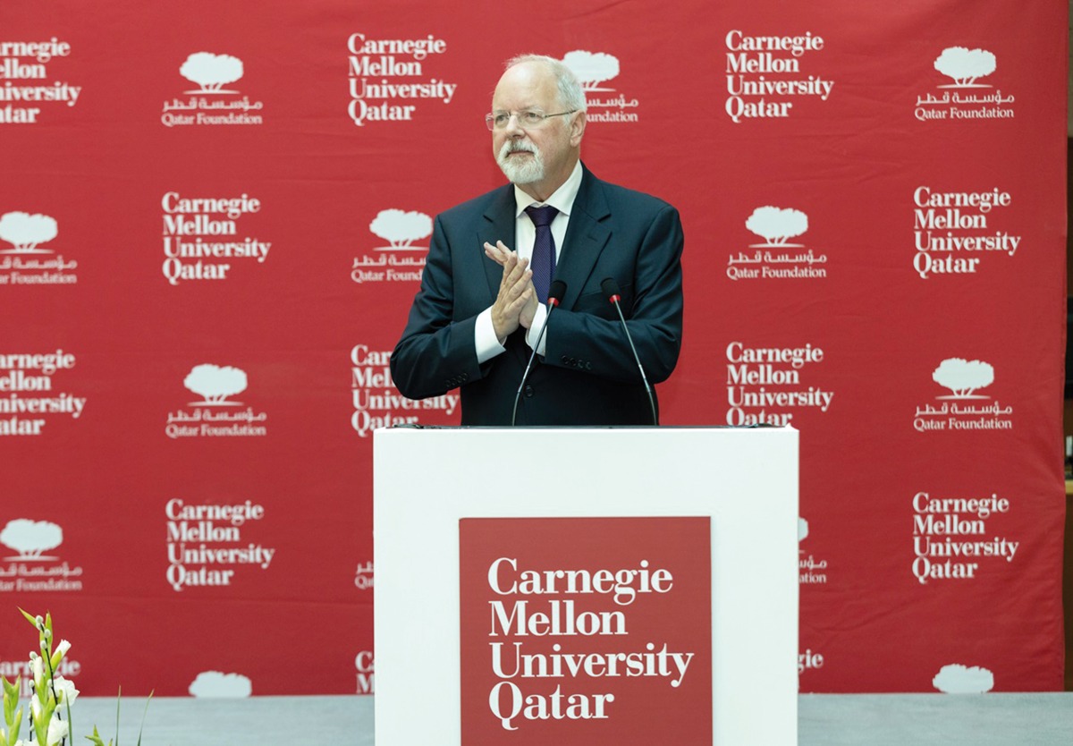 Dean of CMU-Q Michael Trick during the event.