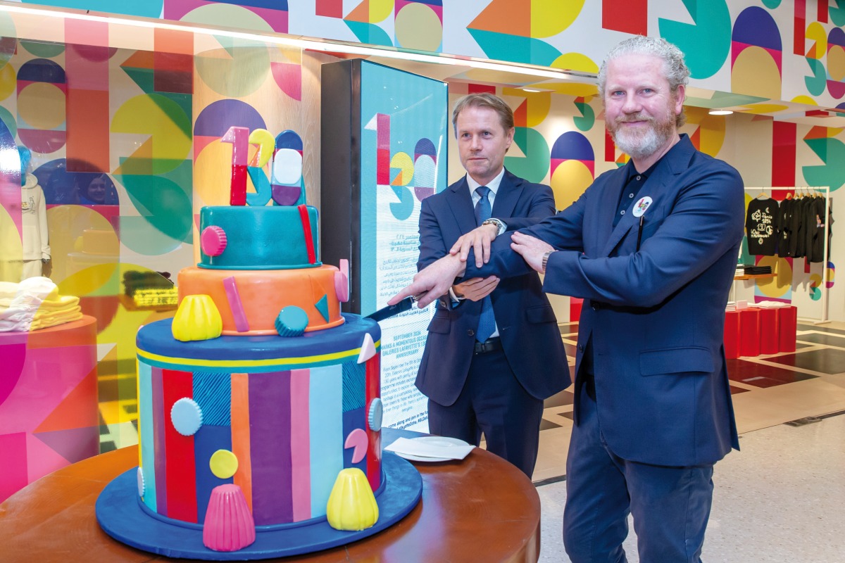 Ambassador of France to Qatar H E Jean-Baptiste Faivre, and General Manager of Galeries Lafayette Doha and Ali Bin Ali Fashion Kevin Pender during the event.