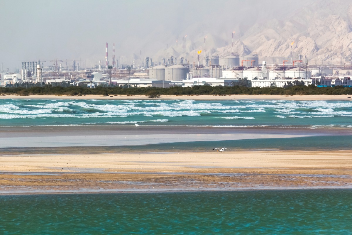 An oil refinery complex in southern province of Bushehr, Iran.