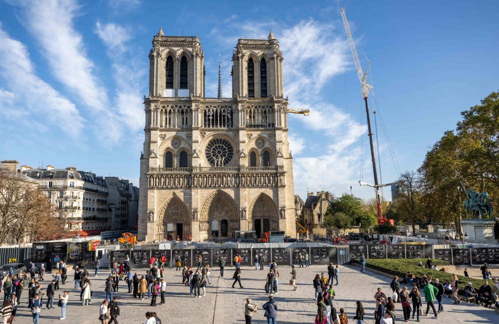 This photograph taken on October 24, 2024, shows a view of the Notre-Dame de Paris Cathedral. Photo by BERTRAND GUAY / AFP