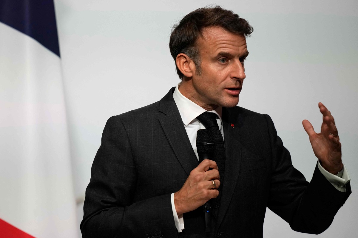 French President Emmanuel Macron delivers a speech during the inauguration of the 