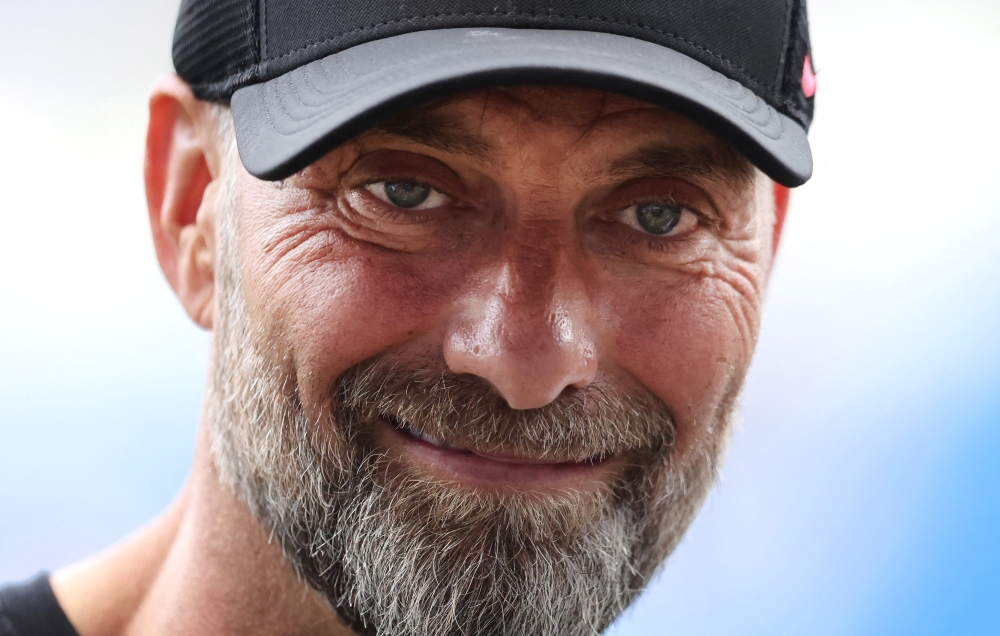 (Files) Then Liverpool head coach Juergen Klopp is pictured prior to the pre-season friendly football match between Karlsruhe SC and Liverpool FC in Karlsruhe, western Germany, on July 19, 2023. (Photo by Daniel Roland / AFP)

