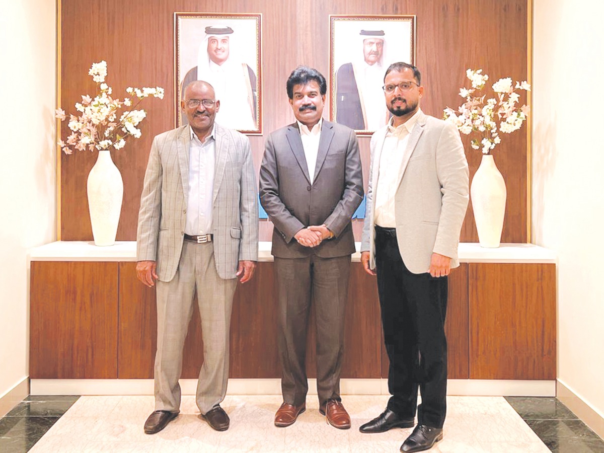 From left: The Peninsula Managing Editor Mohammed Osman Ali, Principal of Birla Public School Dr Anand R Nair and Muhammad Shammas from The Peninsula advertising department.