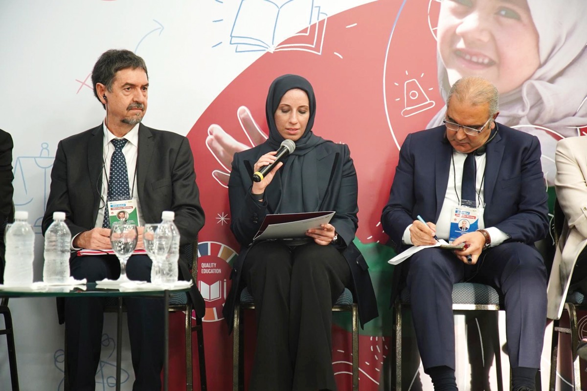 Minister of Education and Higher Education and Chairperson of the Qatar National Commission for Education, Culture and Science H E Buthaina bint Ali Al Jabr Al Nuaimi speaking during the meeting.