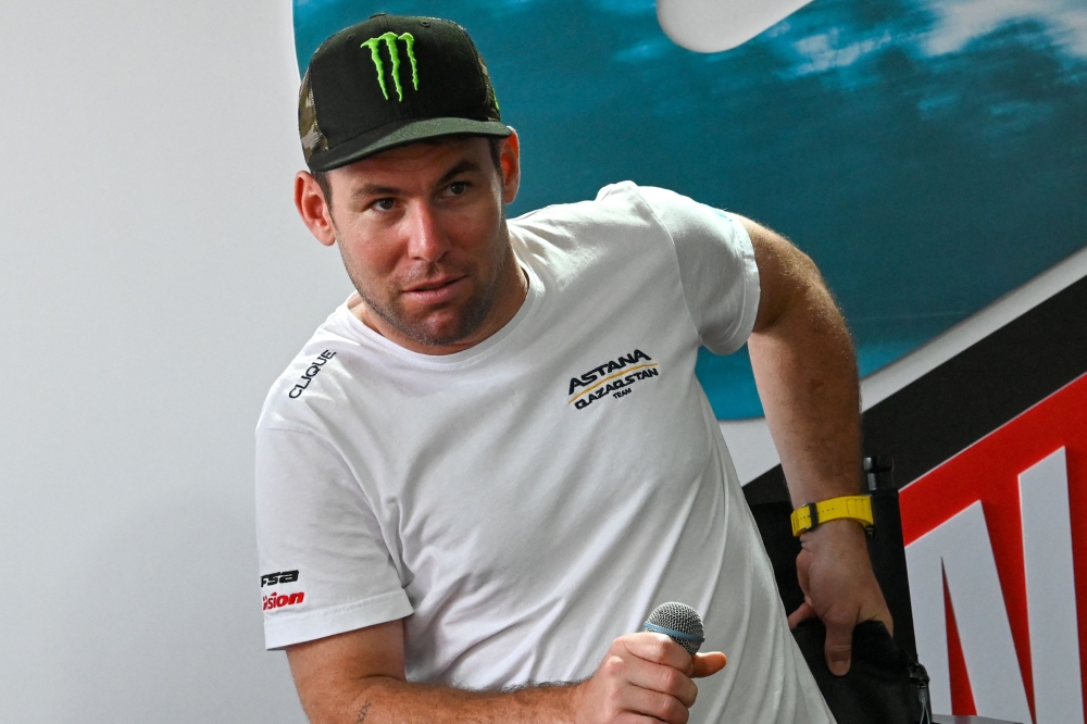 US cyclist Mark Cavendish attends a press conference ahead of the third Tour de France Singapore Criterium race in Singapore on November 9, 2024. (Photo by Roslan Rahman / AFP)