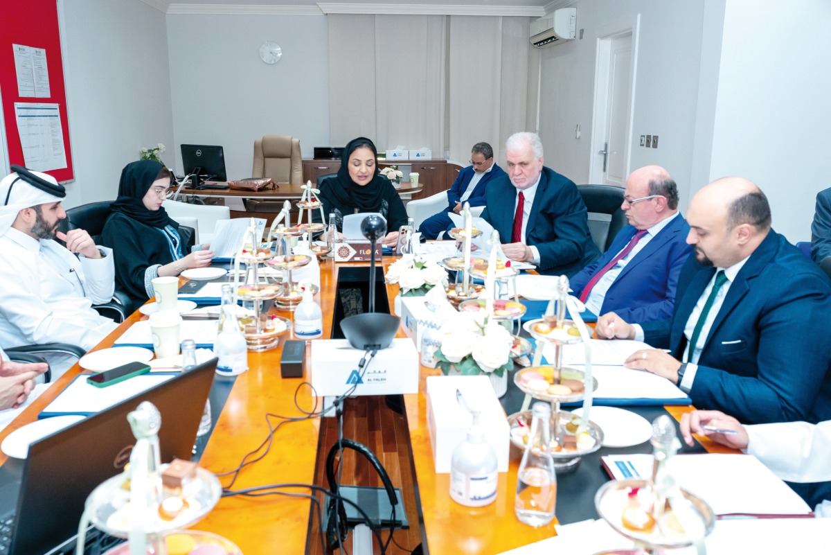 Chairperson and Founder of Al Faleh Educational Holding Sheikha Aisha bint Faleh Al Thani with other officials during the meeting.