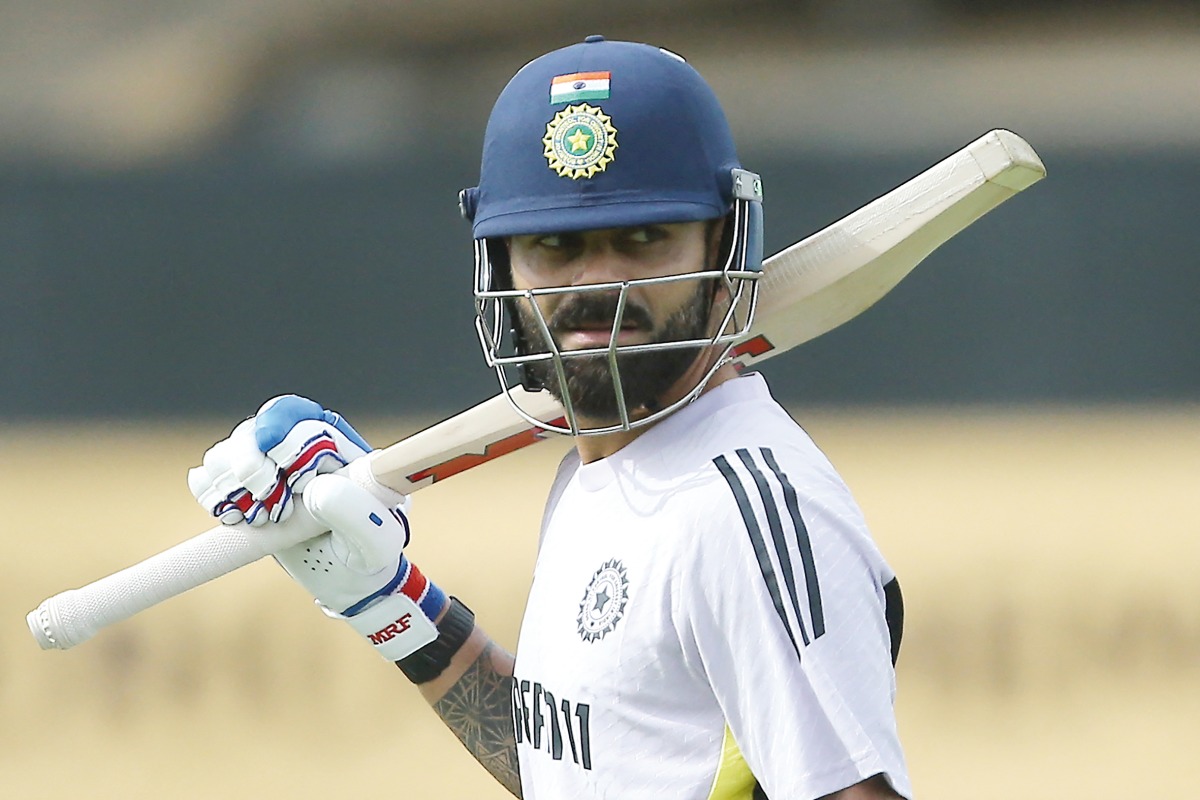 India’s Virat Kohli looks on during a practice match  at the WACA in Perth.